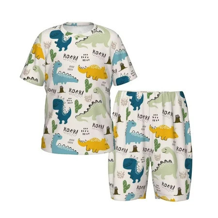 Disketp Childish Dinosaur for Kids Short Sleeve Pajamas Kids Summer Pjs Children pajamas Small | Walmart (US)
