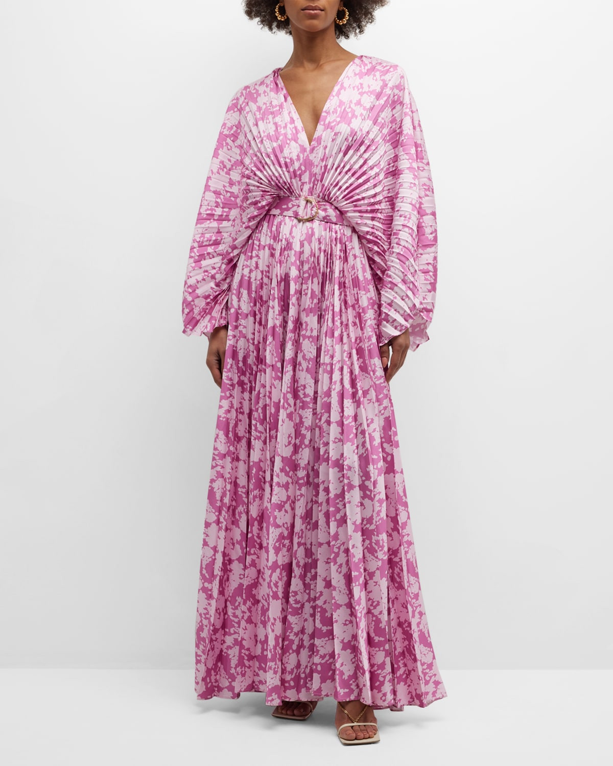 Westover Metallic Pleated Maxi Dress | Neiman Marcus