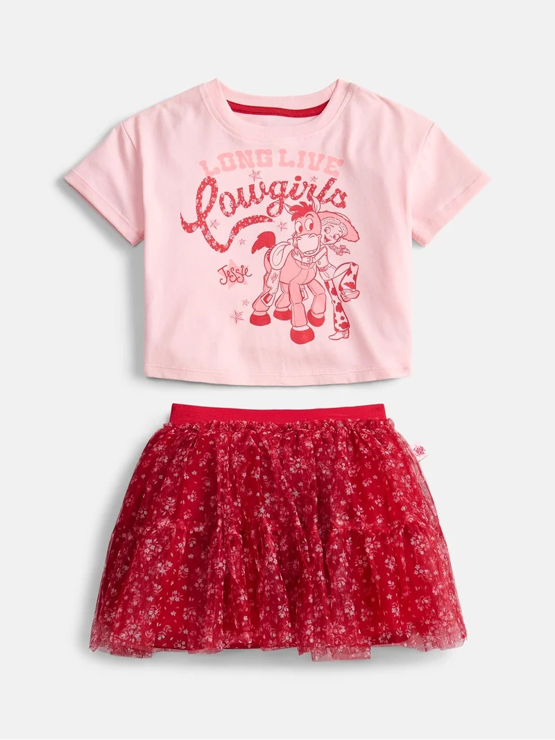 Toy Story Toddler Girls Graphic Tee with Short Sleeves and Tutu Skirt Set, Sizes 12M-5T | Walmart (US)