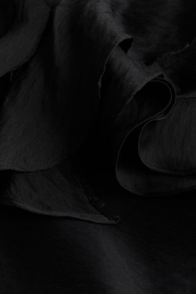 Flounce-trimmed Dress - Black - Ladies | H&M US | H&M (US + CA)
