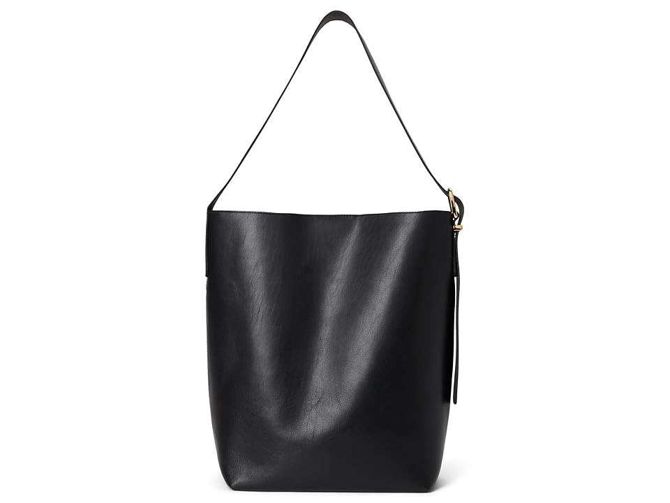 Madewell The Essential Bucket Tote in Leather Handbags True Black | Zappos