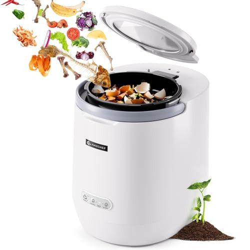 AMZCHEF Electric Composter for Kitchen, 4L Countertop Compost Bin Machine - Fast 4-Hour Food Waste to Fertilizer, Odorless Auto-Cleaning Quiet Eco-Friendly Home Composting for Indoor Use | Amazon (US)