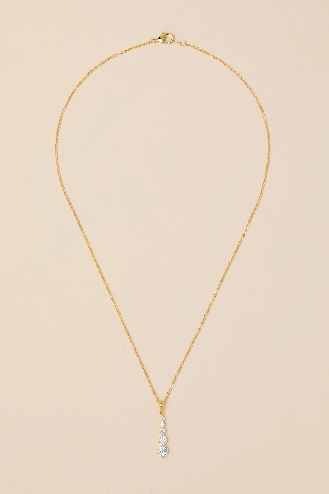 Lylia Gold Rhinestone Pendant Necklace | Lulus