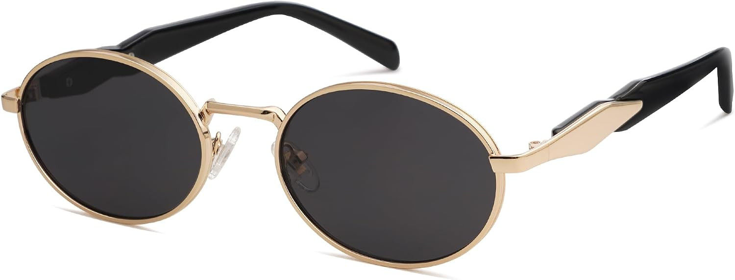 SOJOS Retro Oval Sunglasses for Women Men Vintage Sun Glasses SJ1224,Small | Amazon (US)