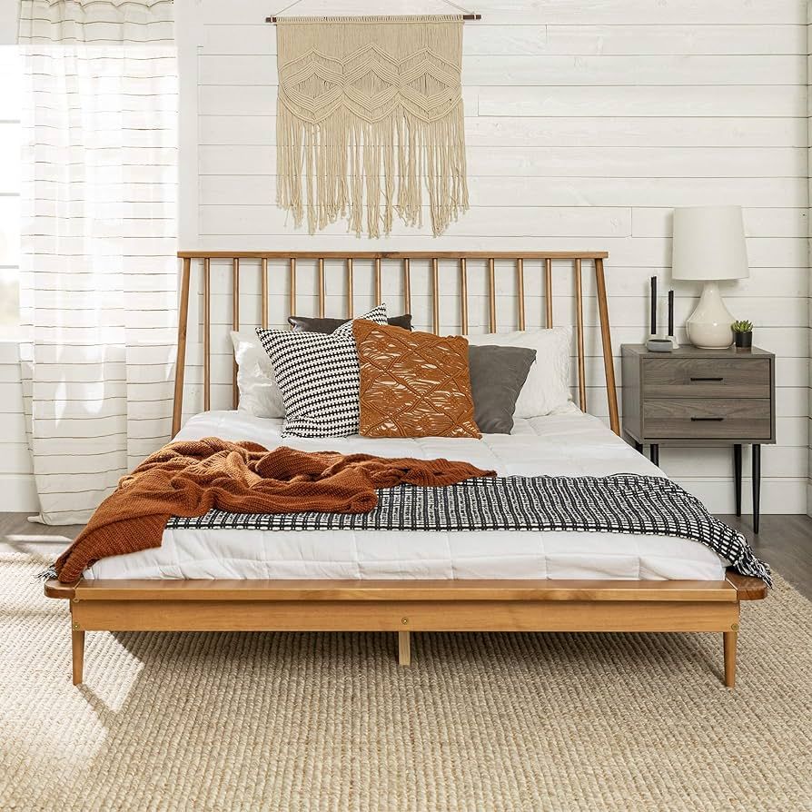 Home Accent Furnishings Queen Modern Wood Spindle Bed - Caramel | Amazon (US)