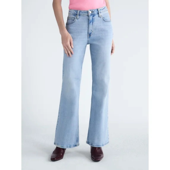 Scoop Women's and Women's Plus High Rise Creased Flare Jean, Sizes 0-28W | Walmart (US)