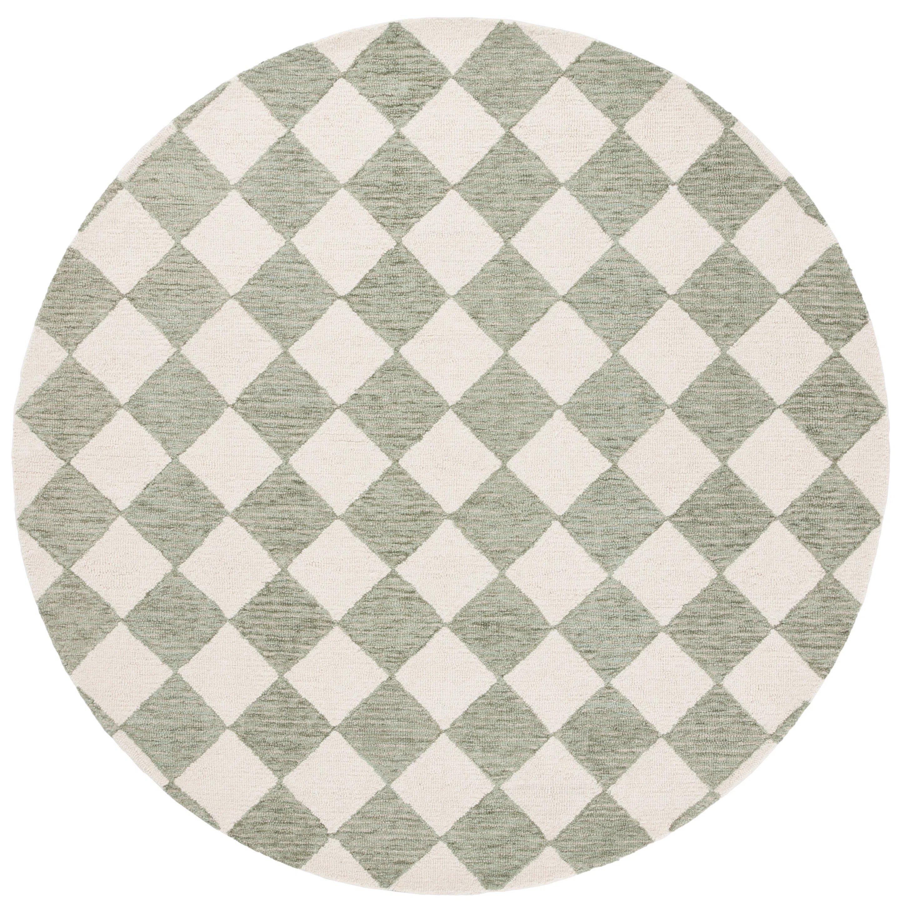 Ebony Hand Tufted Wool Pile Checkered Rug | Wayfair North America