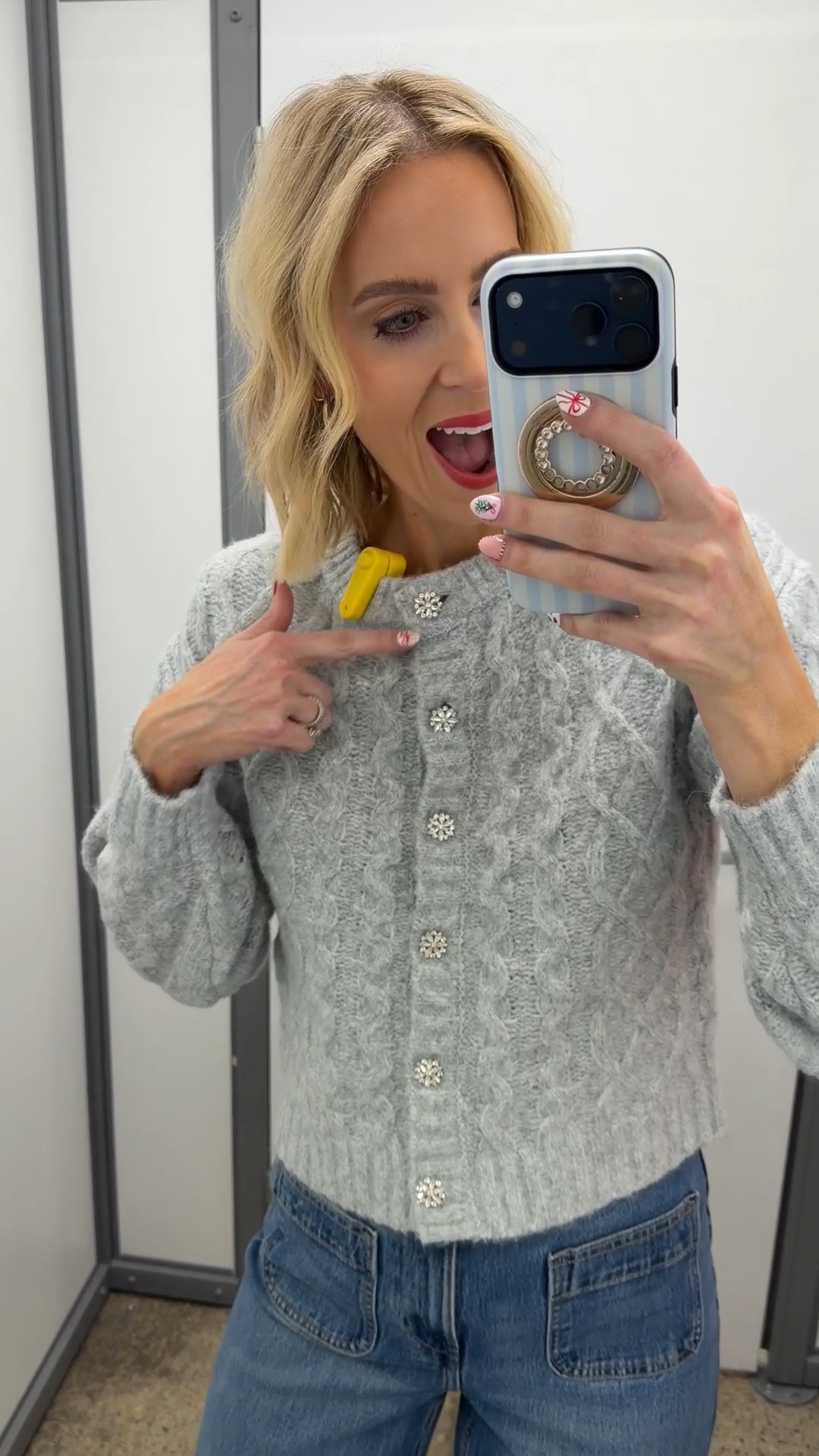 Adorable embellished button cardigan from Walmart!