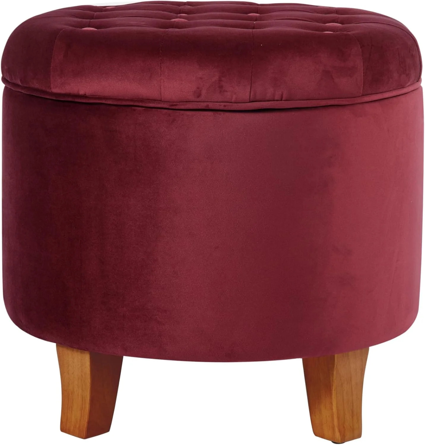 Home Decor | Upholstered Round Velvet Tufted Foot Rest Ottoman | Ottoman with Storage for Living ... | Walmart (US)