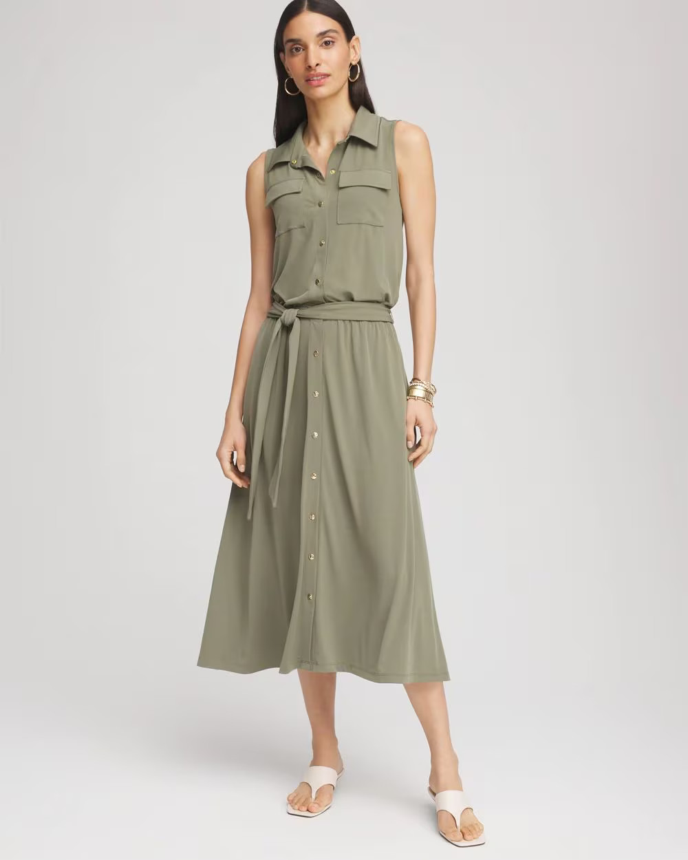 Travelers™ Knit Sleeveless Shirtdress | Chico's
