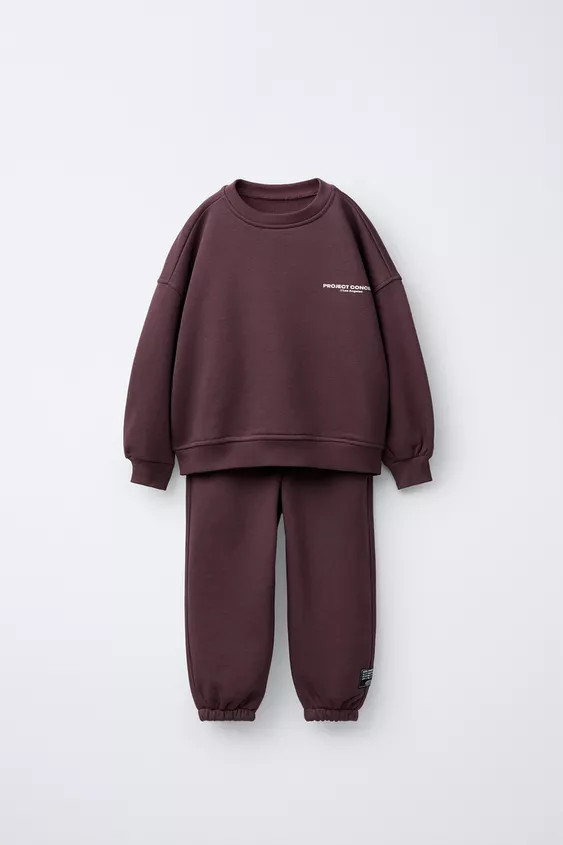 TEXT SWEATSHIRT AND JOGGER SET | Zara US