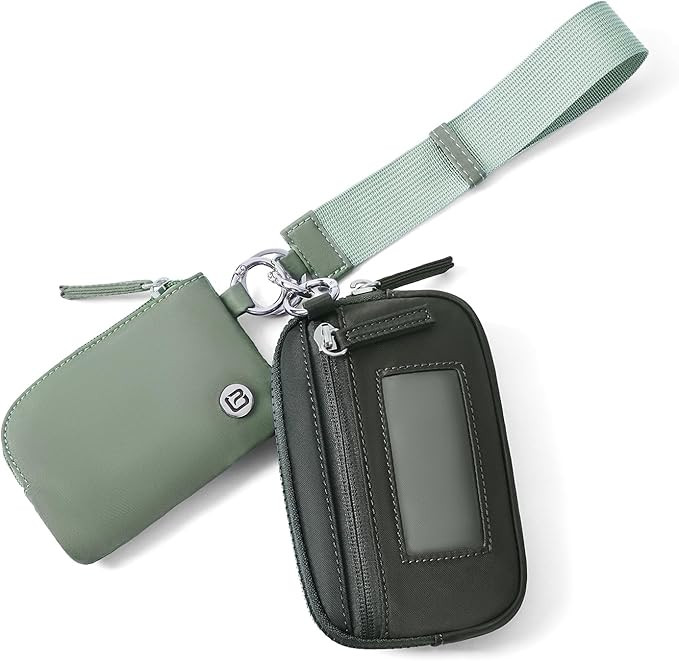POIUGOYA Nylon Wristlet Wallets, Dual Pouch Keychain Wristlet Wallet, RFID Small Wallet With Coin... | Amazon (US)