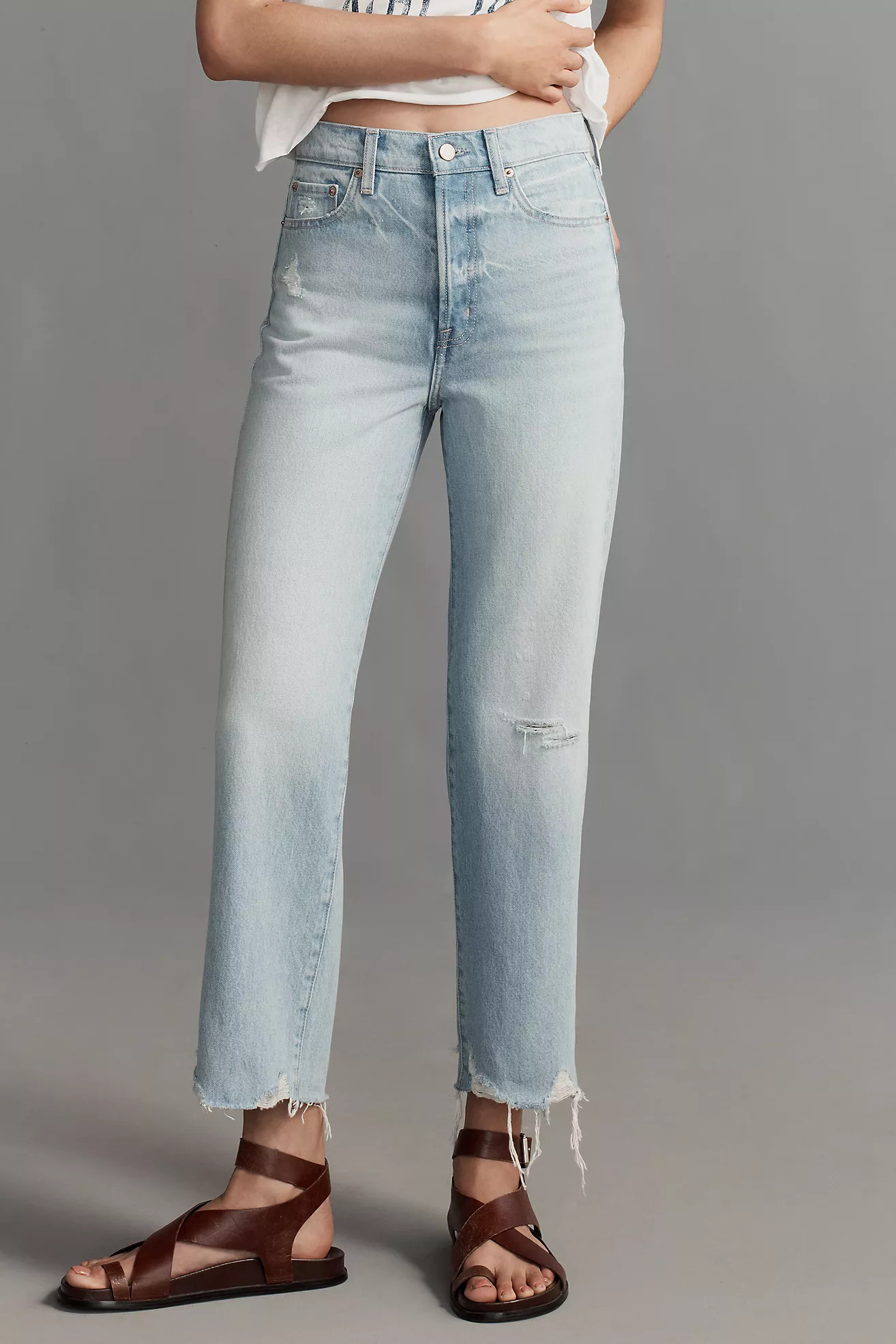 Pistola Cassie Crop High-Rise Straight-Leg Jeans | Anthropologie (US)