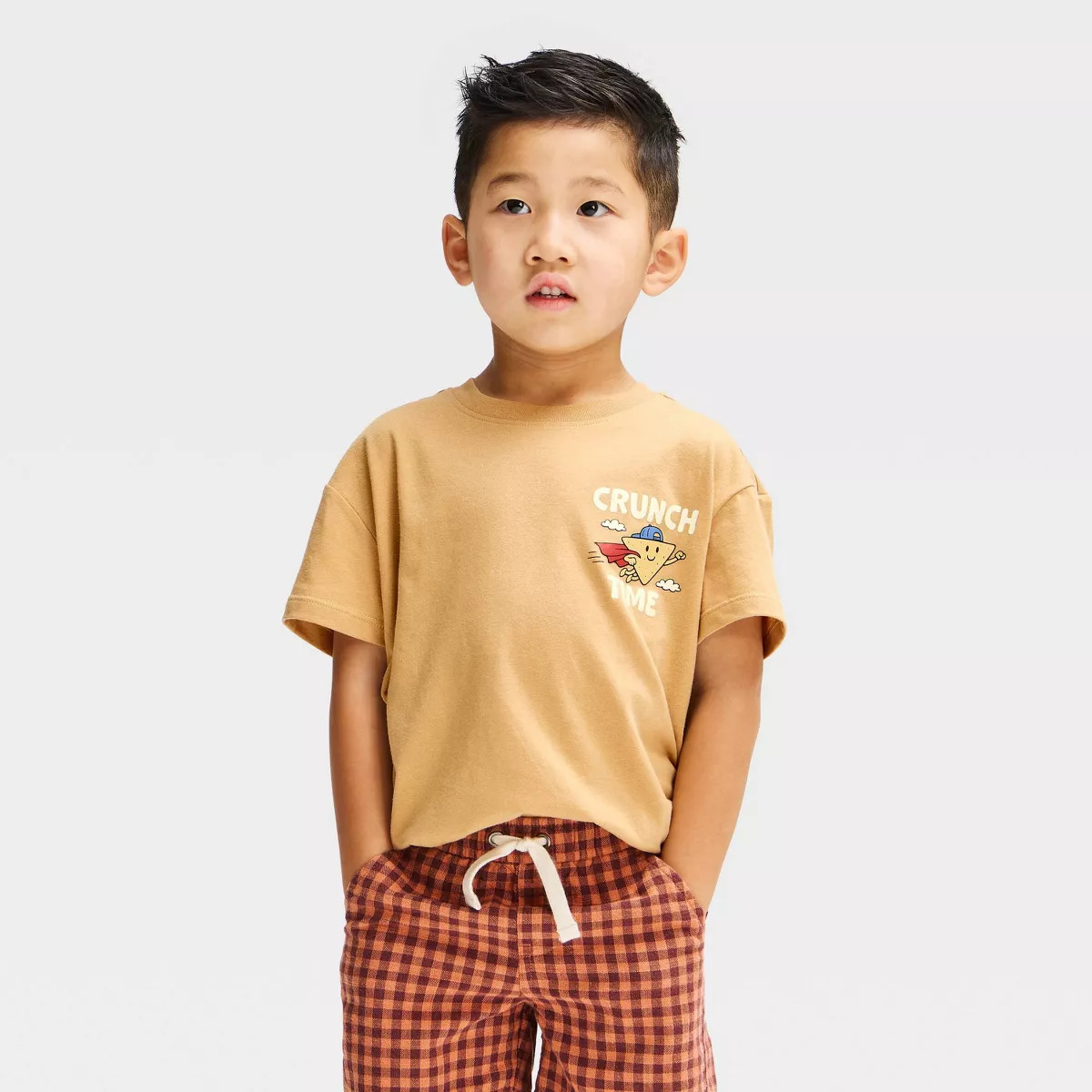 Toddler Boys' Short Sleeve Crunch Time Oversized T-Shirt - Scavenger Hunt Brown 4T | Target