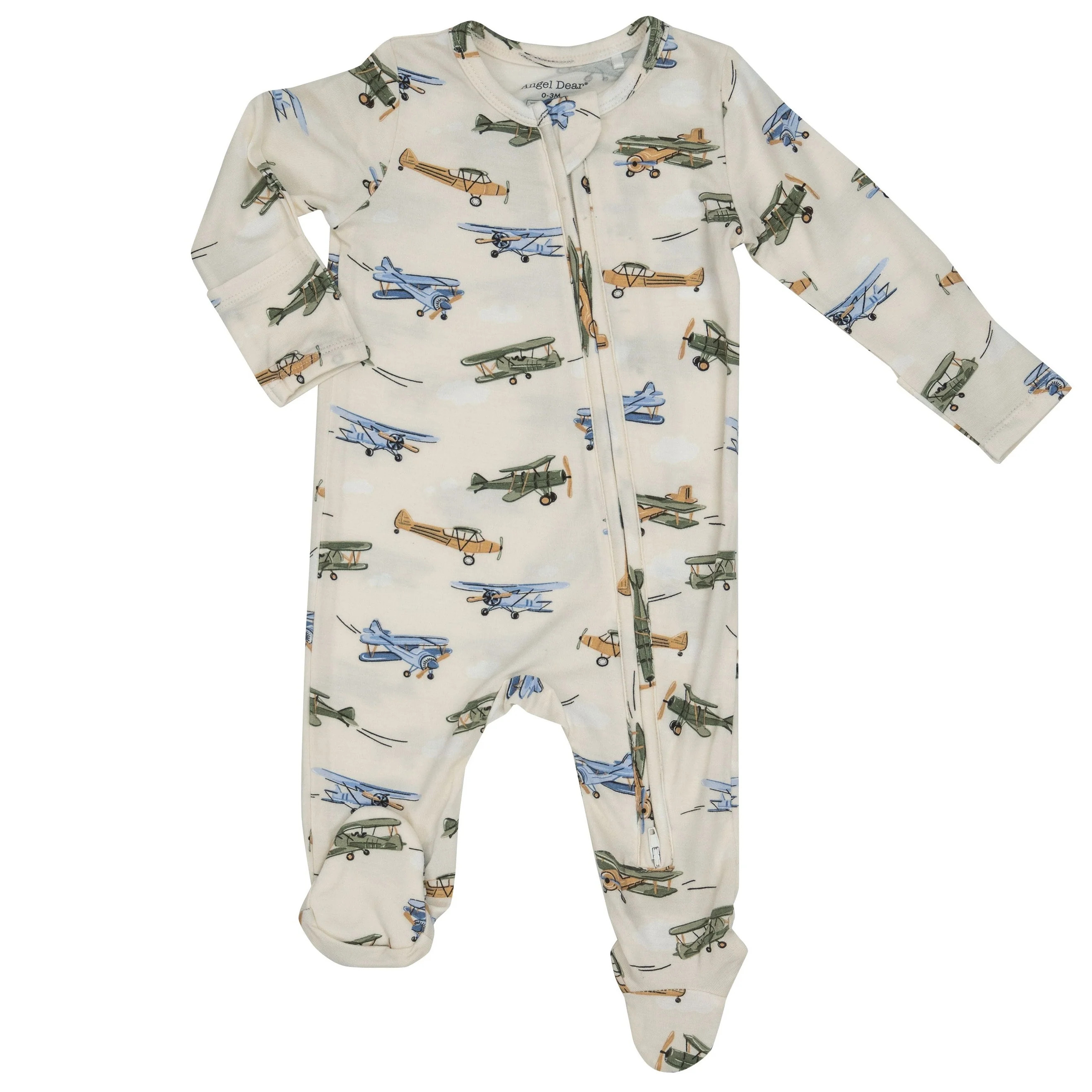 2-Way Zip Footie, Vintage Airplane | SpearmintLOVE