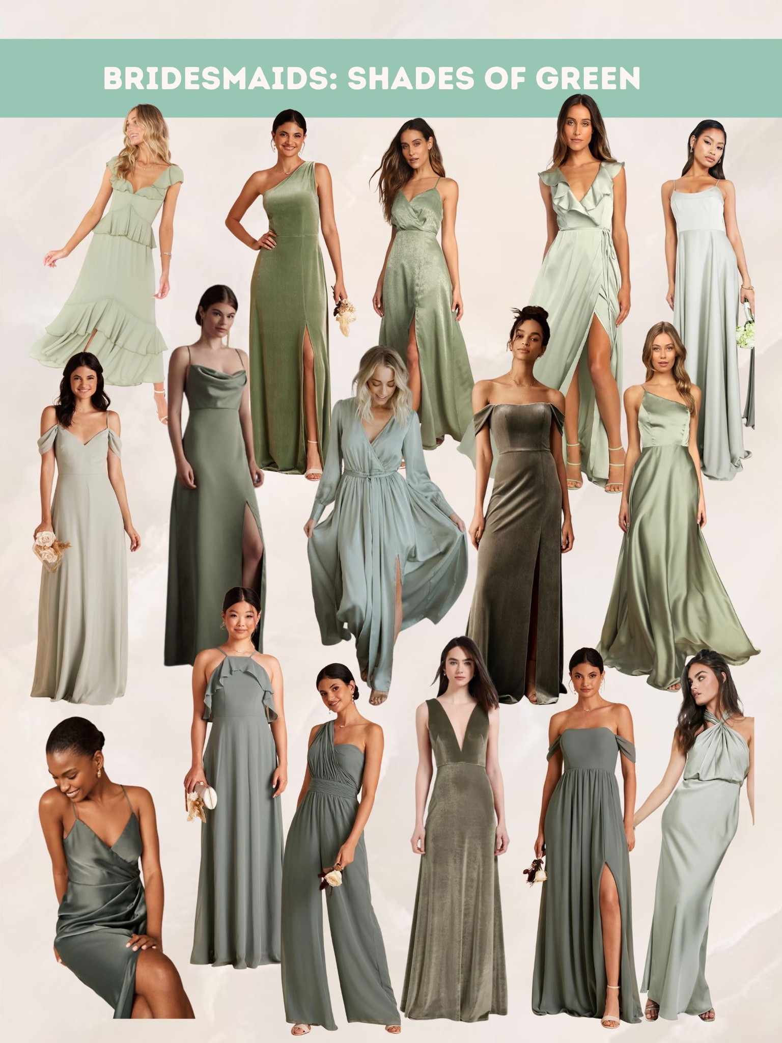 Sea Glass Bridesmaids Dresses