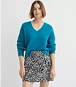 Ribtrim Relaxed V-Neck Sweater | LOFT