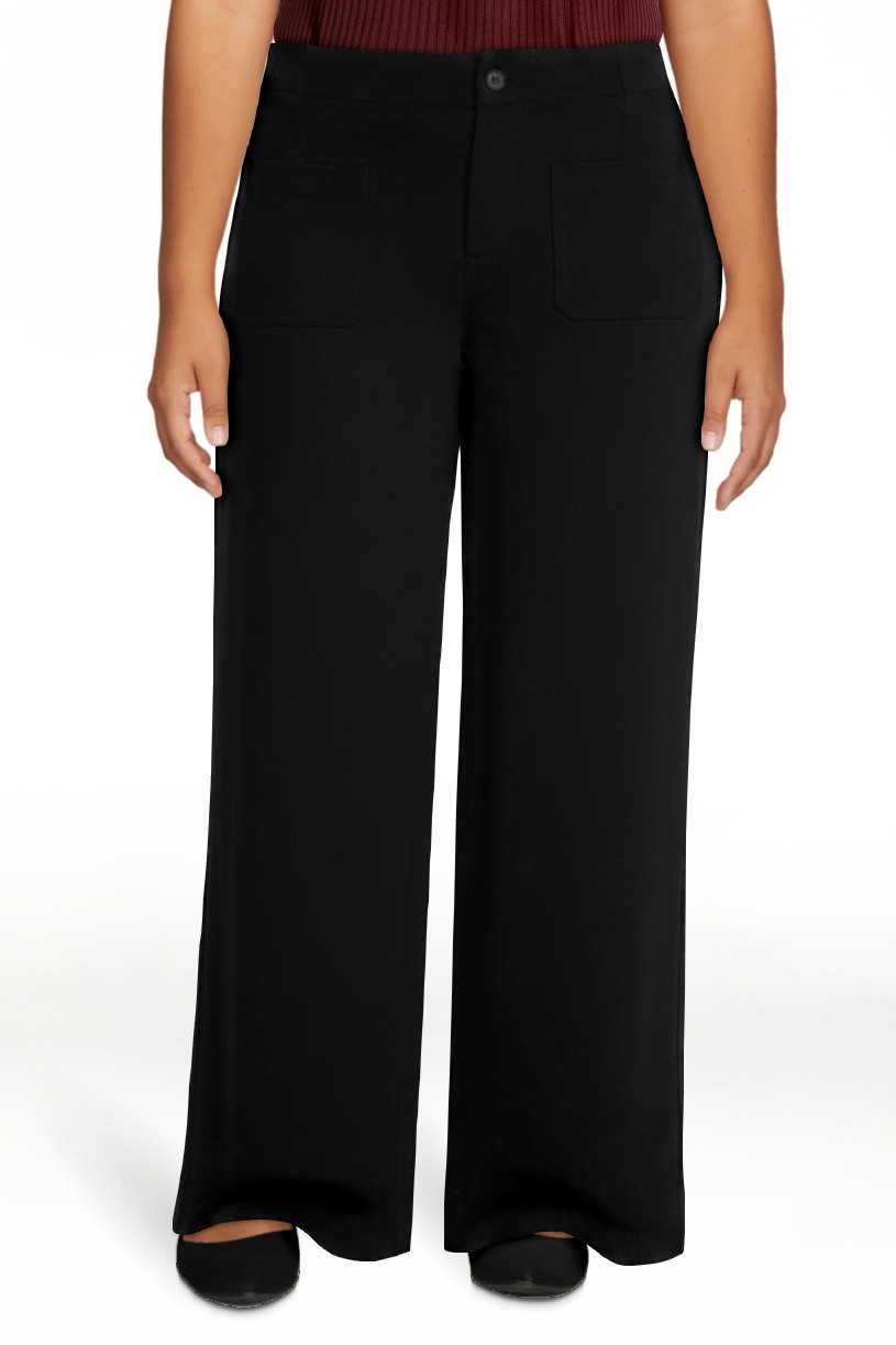 Scenario Women's Patch Pocket Ponte Pants, 28" Inseam, Sizes 0-20 | Walmart (US)