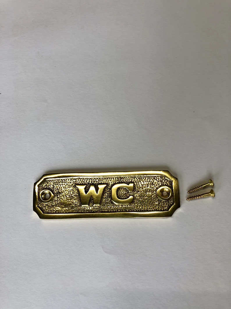 WC door sign available in three finishes  silver nickel | Etsy | Etsy (US)
