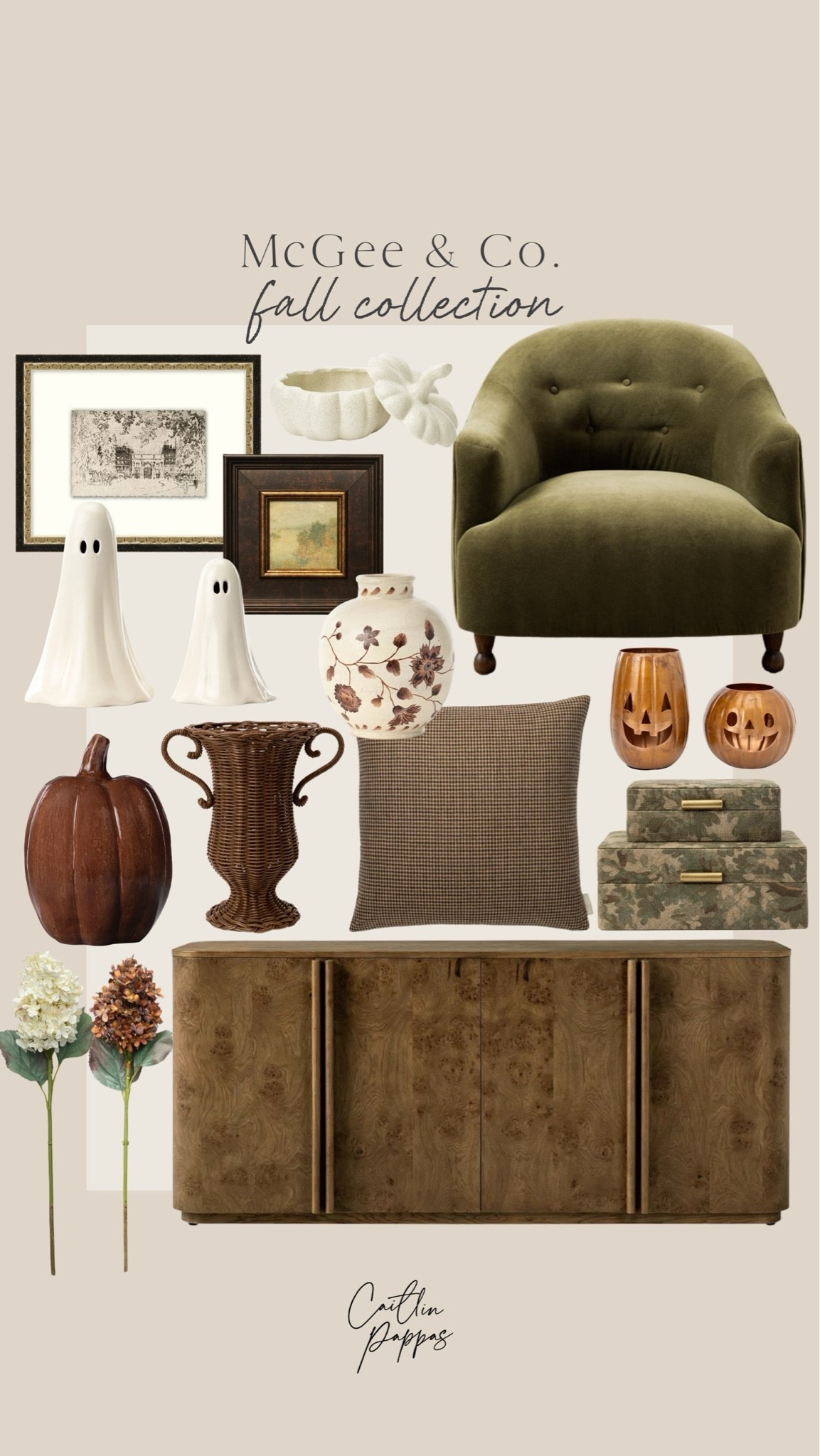 The McGee & Co fall collection has so many classic finds 🍂 I love this velvet accent chair, pretty wood sideboard buffet, and little ghosts! All perfect for styling a timeless home for fall.

#LTKHome #LTKSeasonal