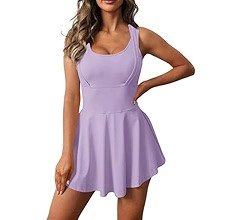 Womens Sleeveless 2-in-1 Athletic Tennis Golf Dress Underneath Workout Active Dresses with Built-... | Amazon (US)