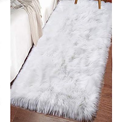 LOCHAS Ultra Soft Fluffy Rugs Faux Fur Sheepskin Area Rug for Bedroom Bedside Living Room Carpet ... | Amazon (US)