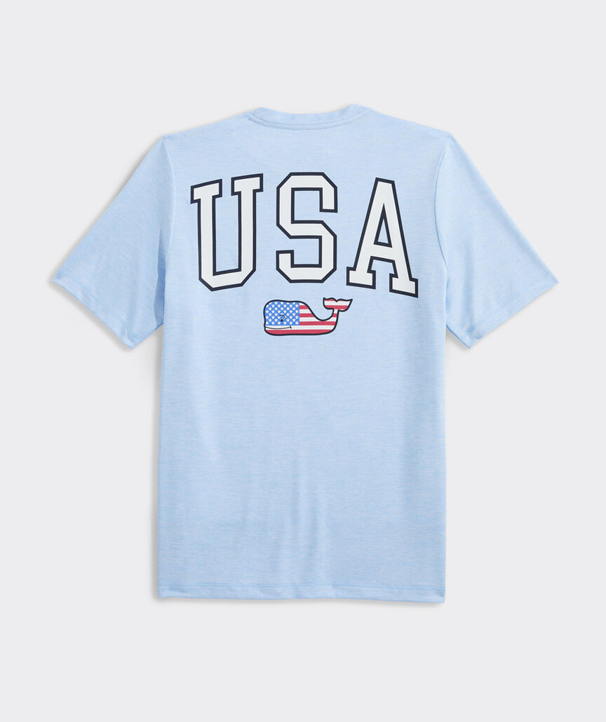 Boys' USA Flag Whale Short-Sleeve Harbor Sun Performance Tee | vineyard vines