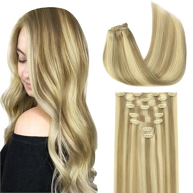 GOO GOO Clip in Hair Extensions Real Human Hair, Remy Human Hair Extensions Clip ins for Women, N... | Amazon (US)