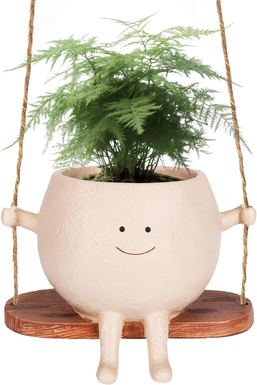 Cute Smiley Face Hanging Planter Pot - Adorable Indoor/Outdoor Flower Plant Holder with Drainage ... | Amazon (US)