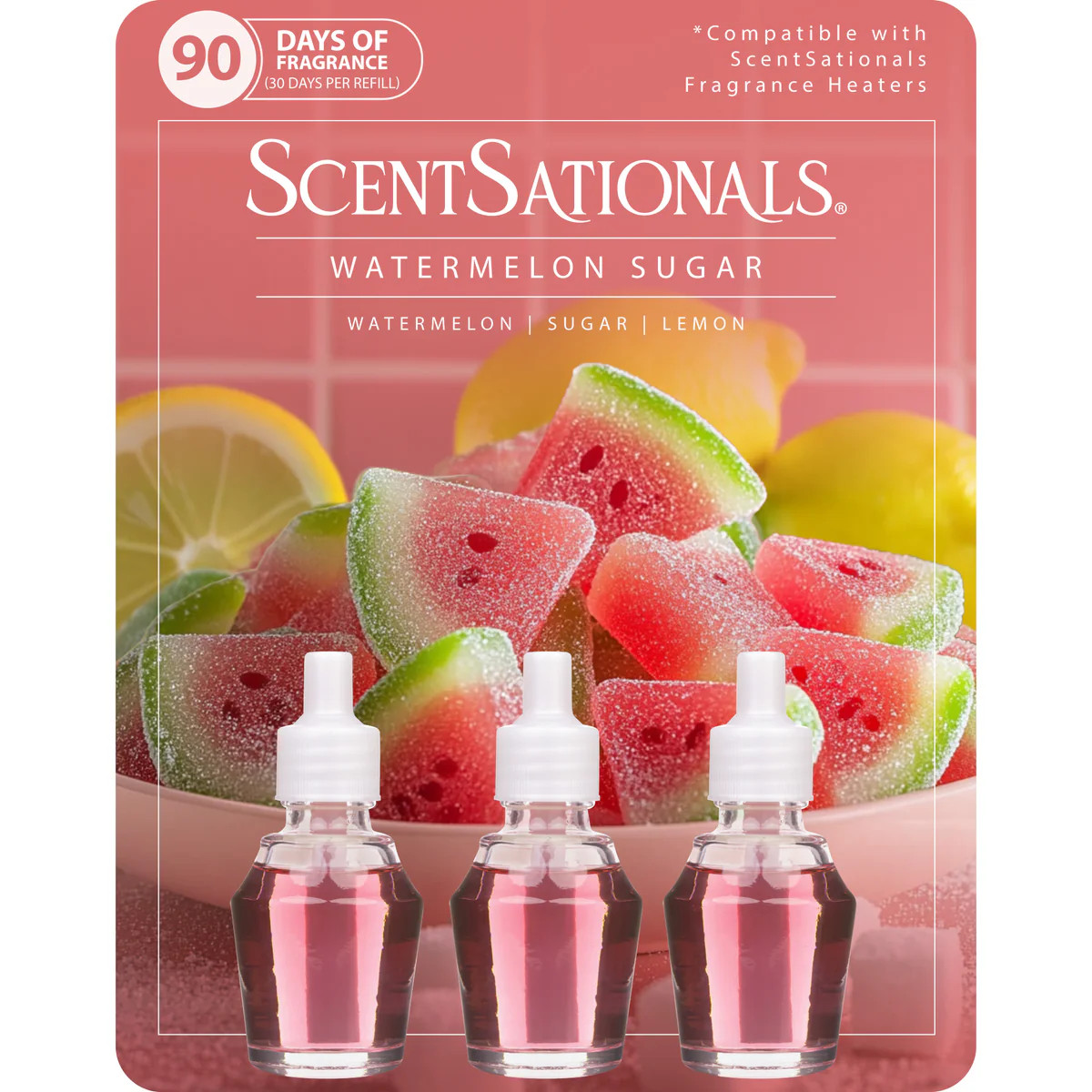 Watermelon Sugar - Fragrance Oil Plug In Air Freshener 3pk | ScentSationals