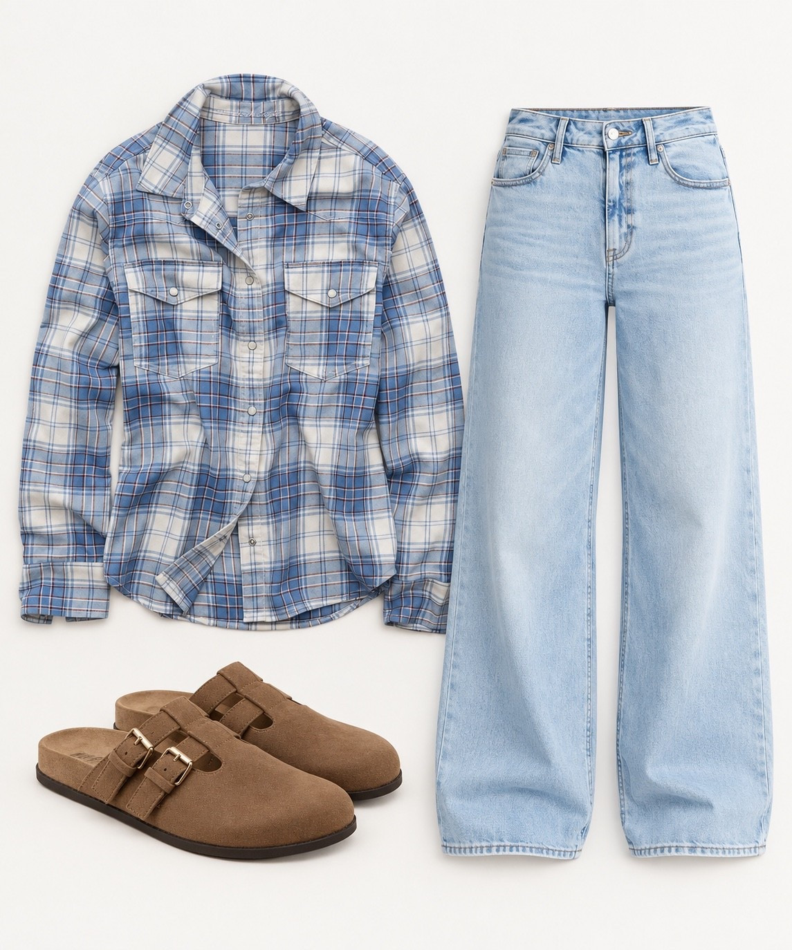 Easy fall outfit that I’m loving.  Light wash wide-leg jeans paired with the cutest blue plaid flannel + comfy clogs. Casual, comfy and so easy to throw together for fall!

#LTKStyleTip #LTKFall #LTKSeasonal

#LTKootd #LTKgrwm