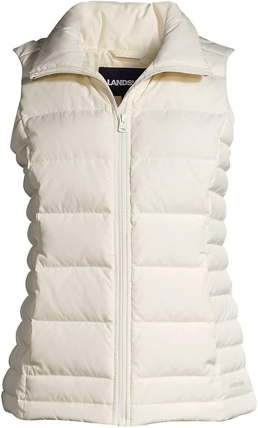 Lands' End Women's Puffer Vest Lightweight Padded Outerwear | Amazon (US)