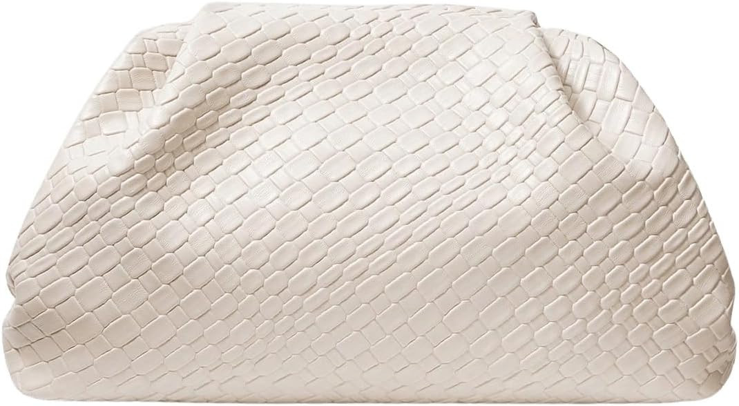 QWINEE Women's Woven Evening Bag Dumpling Clutch Purse No Strap Handbags Elegant Faux PU Leather ... | Amazon (US)