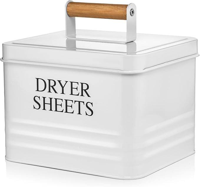 Calindiana Modern Farmhouse Metal Laundry Dryer Sheets Holder Fabric Softener Dispenser with Lid ... | Amazon (US)