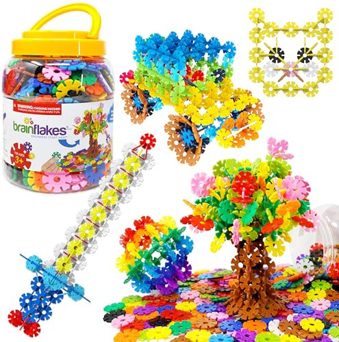Brain Flakes 500 Piece Set, Ages 3+, Interlocking Plastic Disc Toy for Creative Building, Educational STEM Learning, Construction Block Play for Kids, Teens, Adults, Boys, and Girls | Amazon (US)