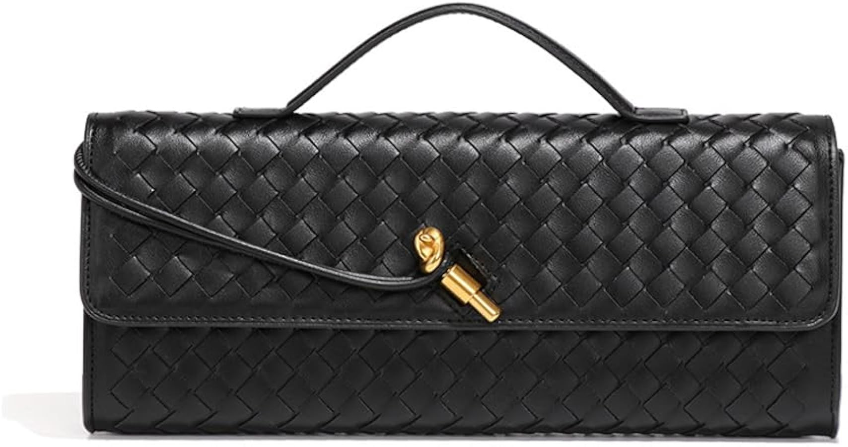 Women's Clutch Purse Handmade Woven Crossbody Bag Leather Evening Handbag Fashion Shoulder Bag | Amazon (US)