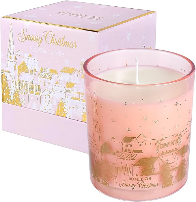 ROMIIE ZOI Christmas Scented Candle - 6oz Soy Wax Candle, Snowy Design, Infused with Floral Aroma... | Amazon (US)