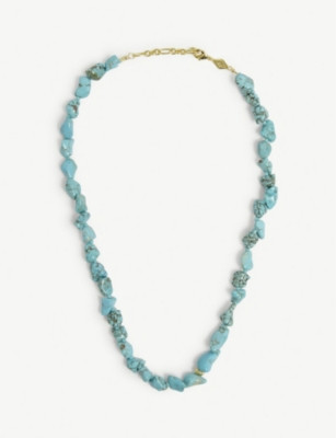 Beach Cocktail 18ct gold-plated brass and turquoise necklace | Selfridges