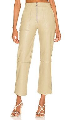 LNA Vegan Leather Exposed Zip Pant in Olive from Revolve.com | Revolve Clothing (Global)