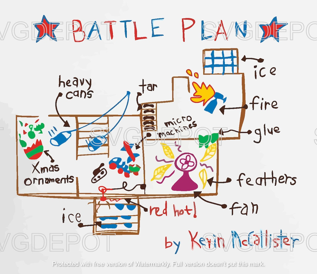 Home Alone Battle Plan W/ Landscape View Svg, Ai, Dxf, Emf, Png, Pdf, Cricut, Silhouette - Etsy | Etsy (US)