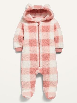 Unisex Plaid Sherpa One-Piece for Baby | Old Navy (US)