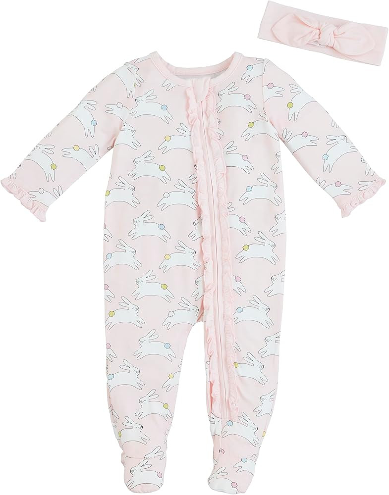Mud Pie Baby Girl's Pink Bunny Sleeper | Amazon (US)