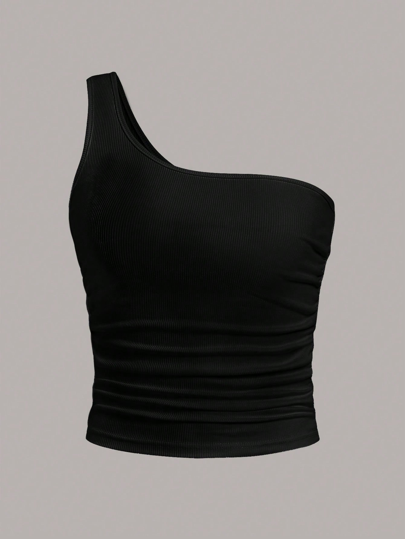 SHEIN EZwear One Shoulder Ruched Top | SHEIN