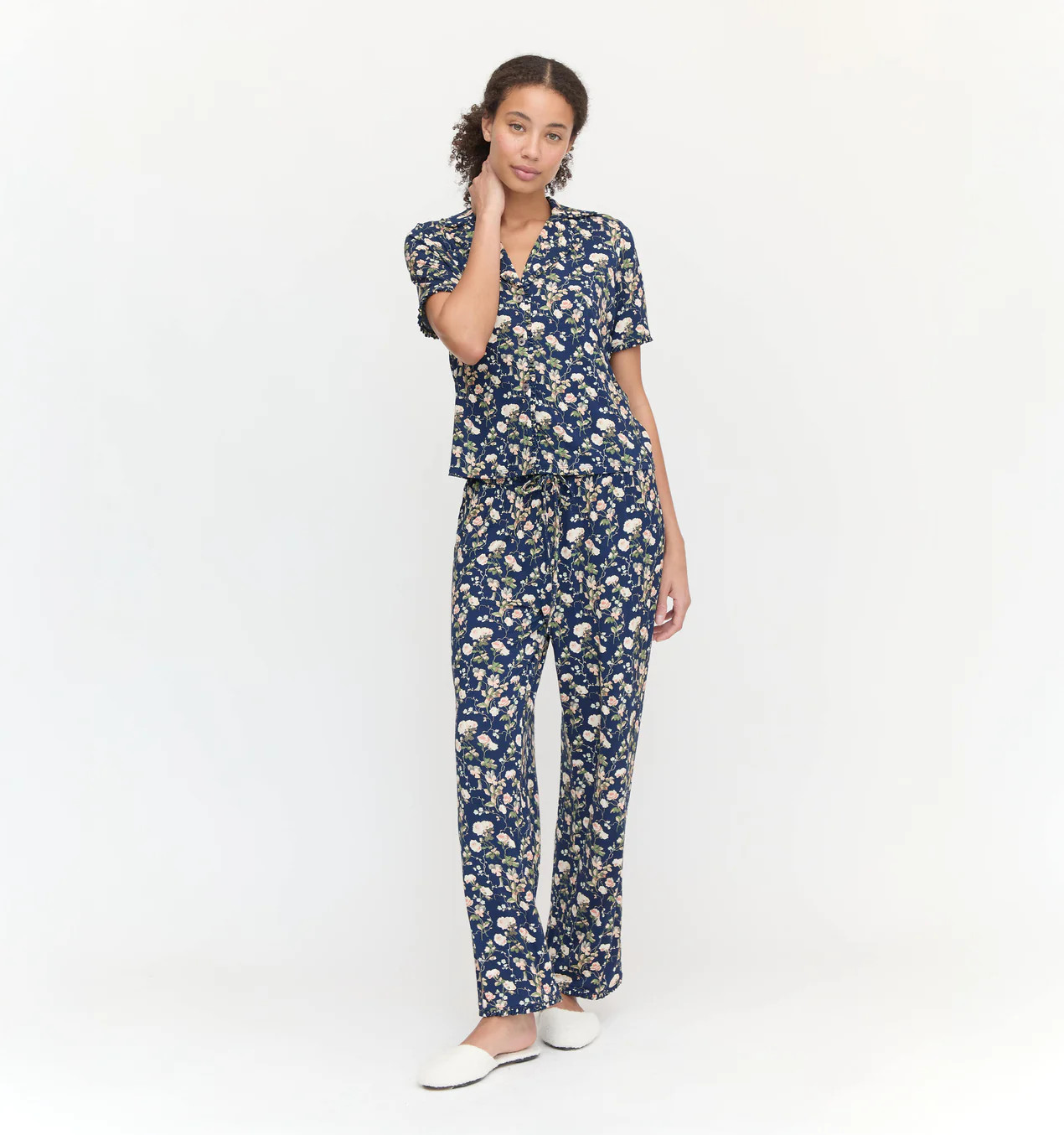 The Marina Pajama Set - Navy Bluebonnet | Hill House Home US