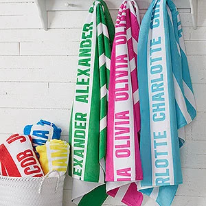Classic Stripe Personalized 30x60 Beach Towel | Personalization Mall