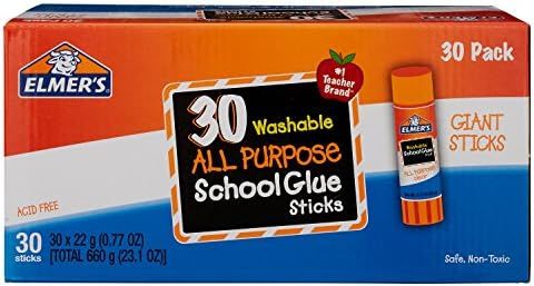 Amazon.com: Elmer's All Purpose School Glue Sticks, Washable, 22 Grams, 30 Count : Everything Els... | Amazon (US)