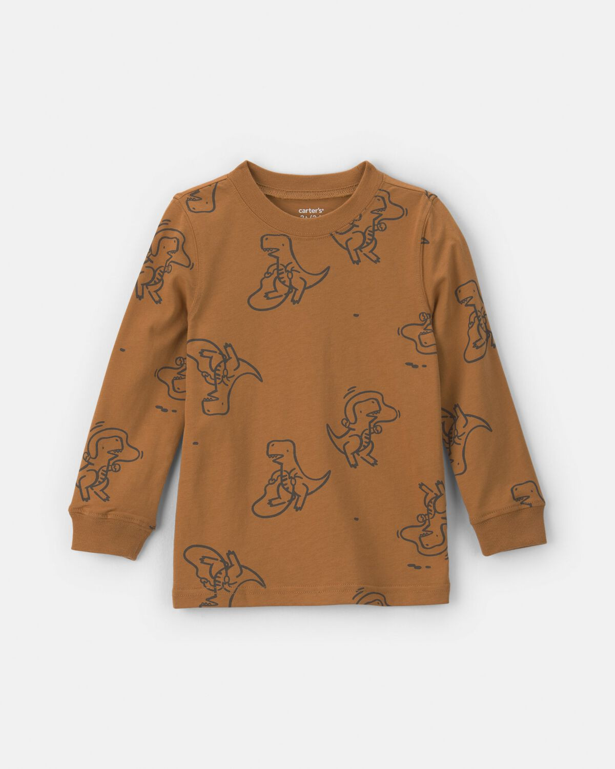 Toddler Boy Dinosaur Long-Sleeve Tee - Brown | Carter's Inc