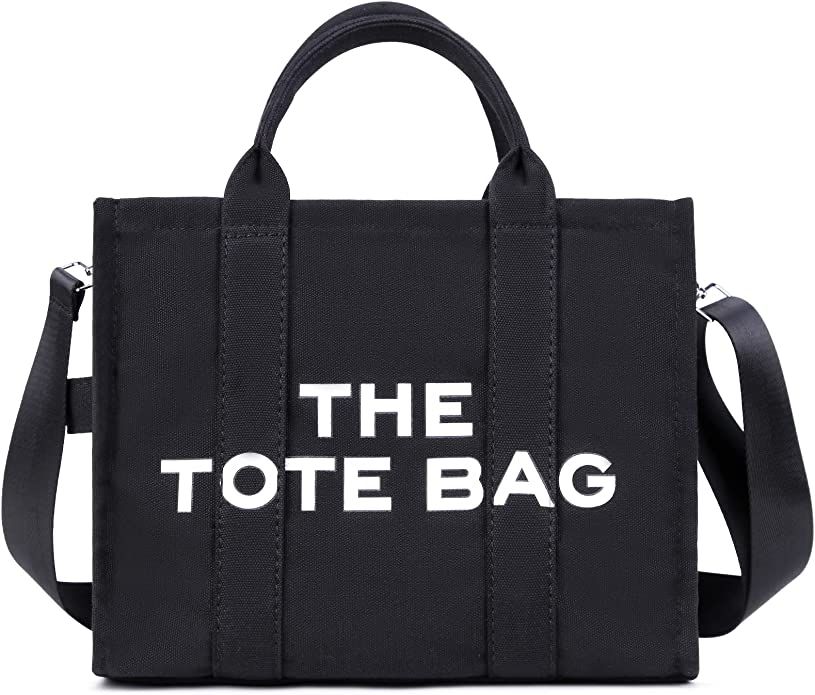 Women's Canvas Tote Bags Casual Canvas Crossbody Bag With Zipper Double Shoulder Straps Canvas Sh... | Amazon (UK)