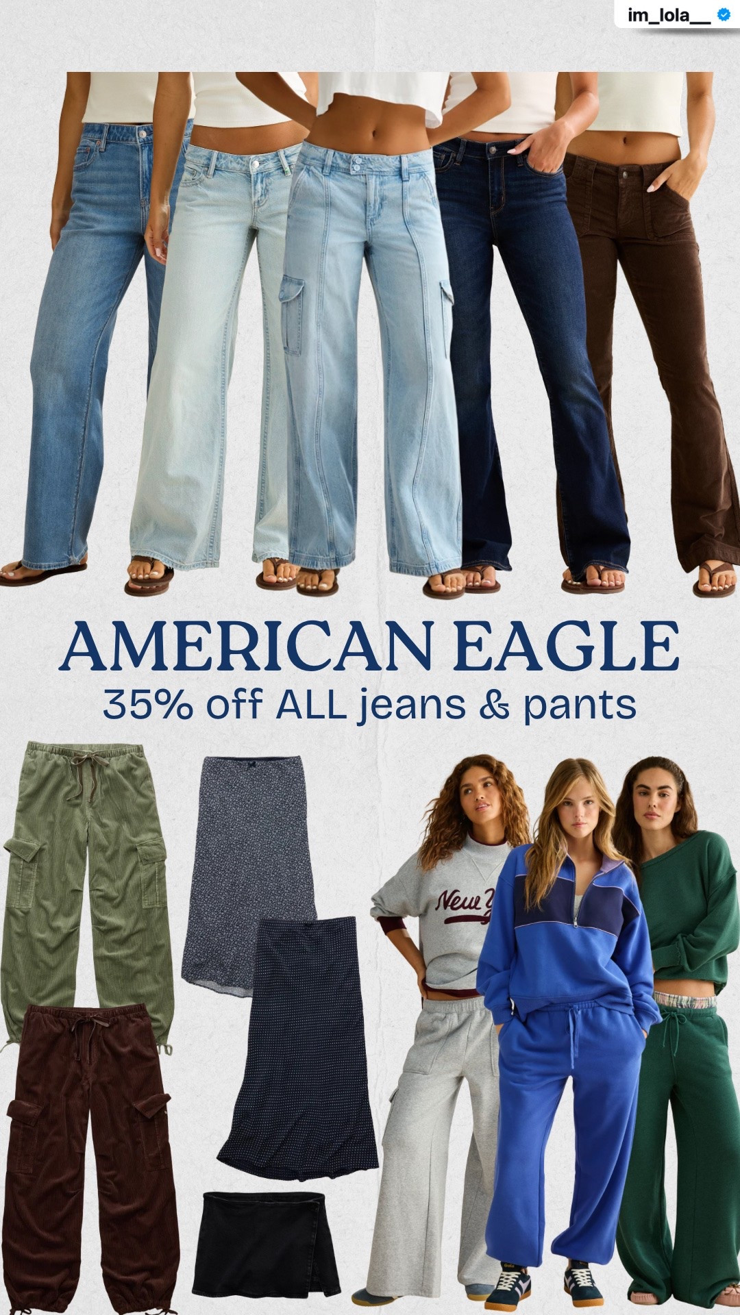 @American Eagle Outfitters jeans & pants are 35% off! ✨ Shop your favorites before the sale ends 10/16!