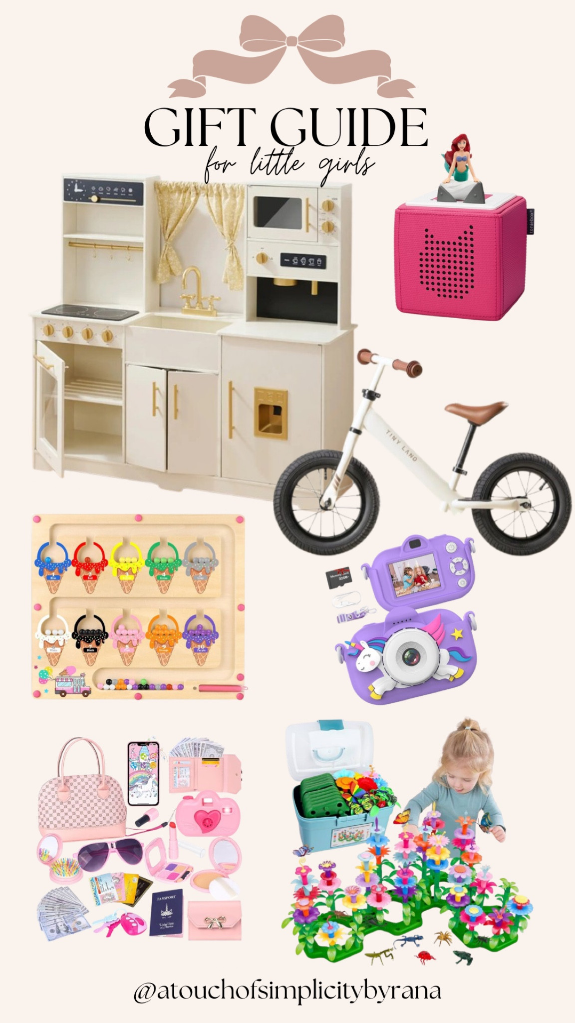 Gift ideas for the sweet little girls in your life! 

Christmas / Holiday / pretend play / Board Games / Montessori / Learning Games / Screen-free / interactive fun / balance bike / affordable toys


#LTKHoliday #LTKGiftGuide #LTKKids